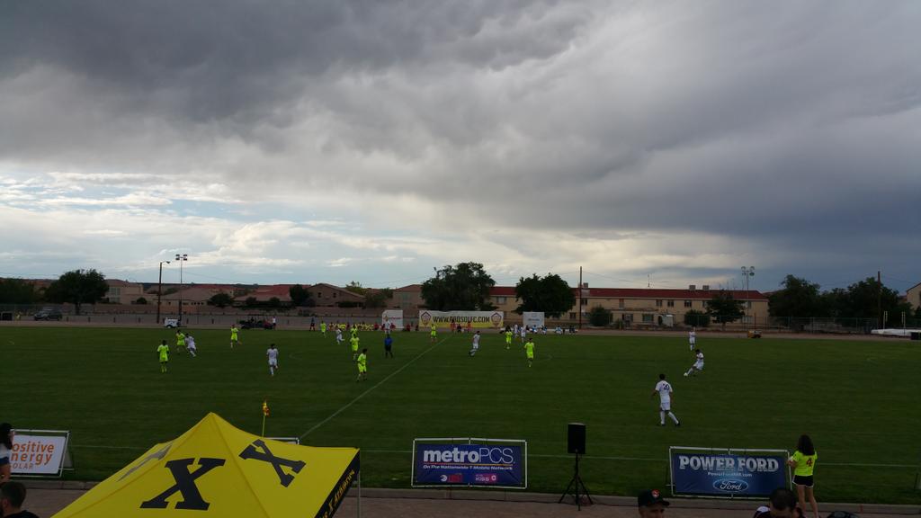 DeepDiveCoding's tweet photo. Beautiful evening for the @abqsolfc game at St. Pius! Go Sol! #abqsolfc http://t.co/ts821QfbIr