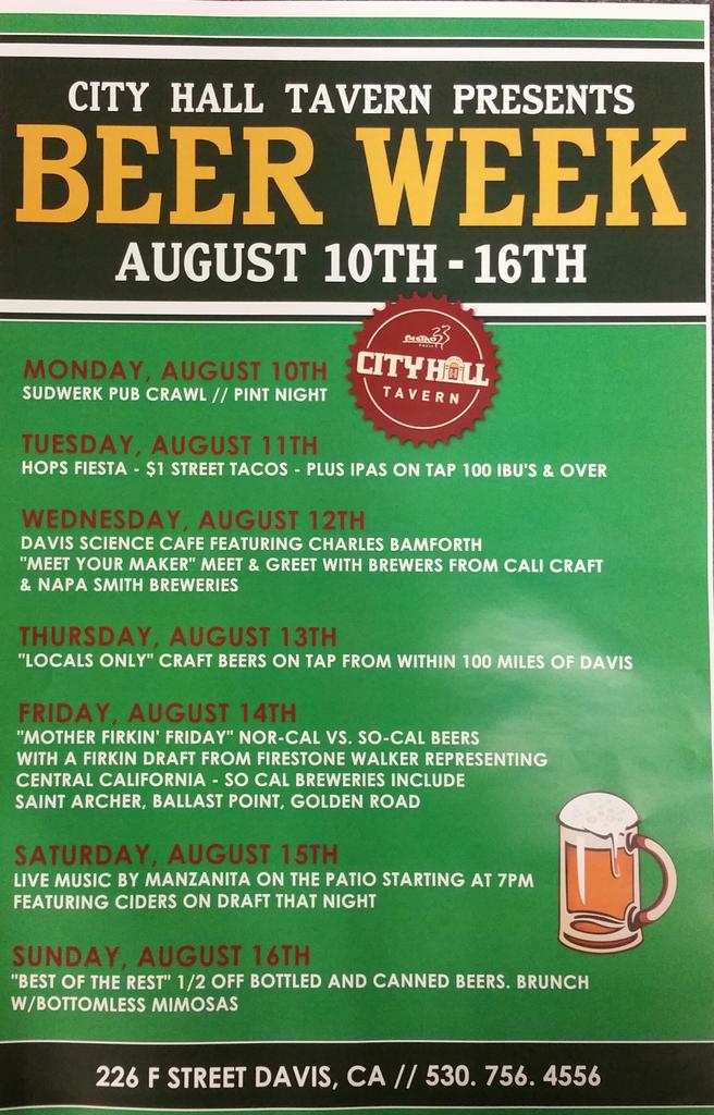 CityHallTavern's tweet photo. Join us for #davisbeerweek http://t.co/OXuIjmhutY
