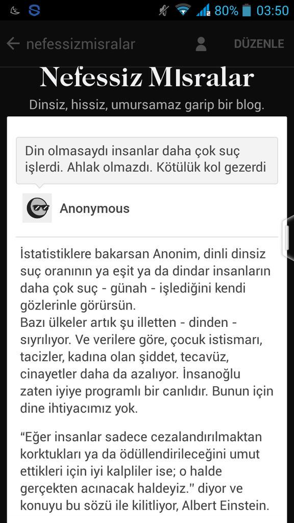 alininaysesi_'s tweet photo. Anonimlerin benimle uğraşmaktan başka işleri yok 😒 http://t.co/MUwfQujY1T
