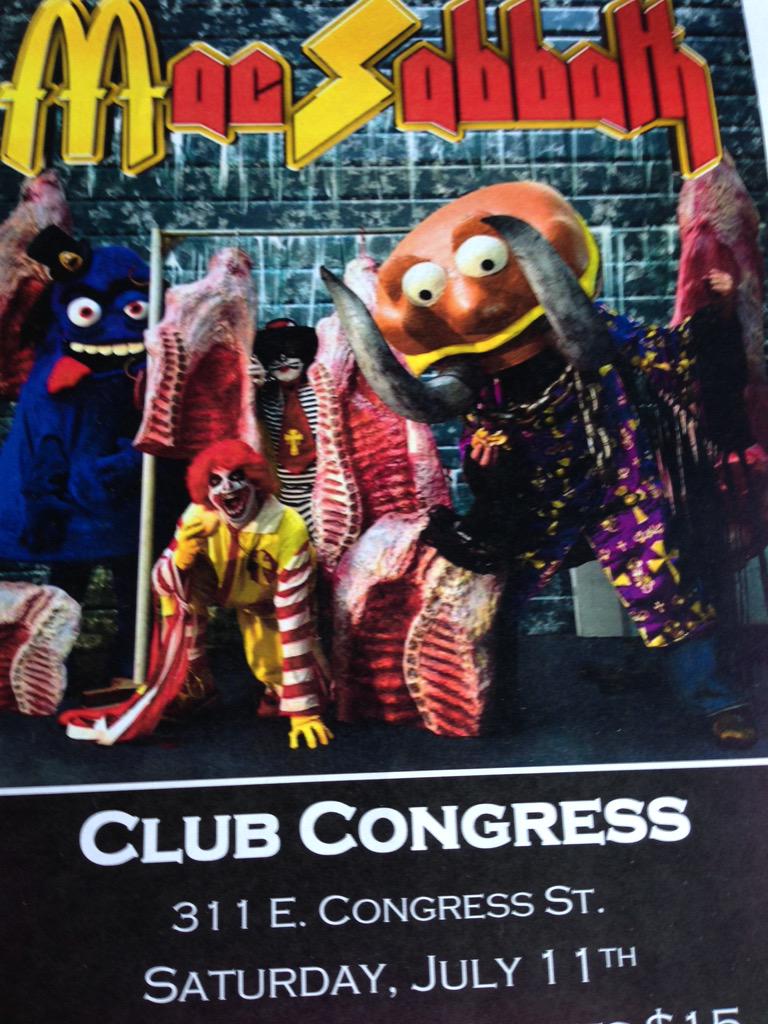 cactussooner's tweet photo. @MacSabbath is going to kill it tonight @hotelcongress.  Wish I could be there, but heading back to Phoenix. http://t.co/sB6iaDmcWT