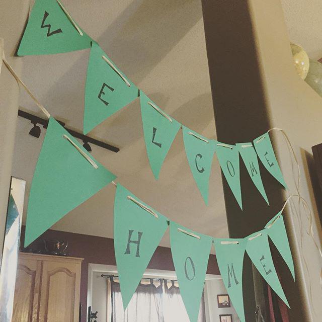 theguyonabike's tweet photo. I have great friends! Walked into my house and found this, they'd decorated for my return. It's good to be home. http://t.co/qF5Q86Dn5m