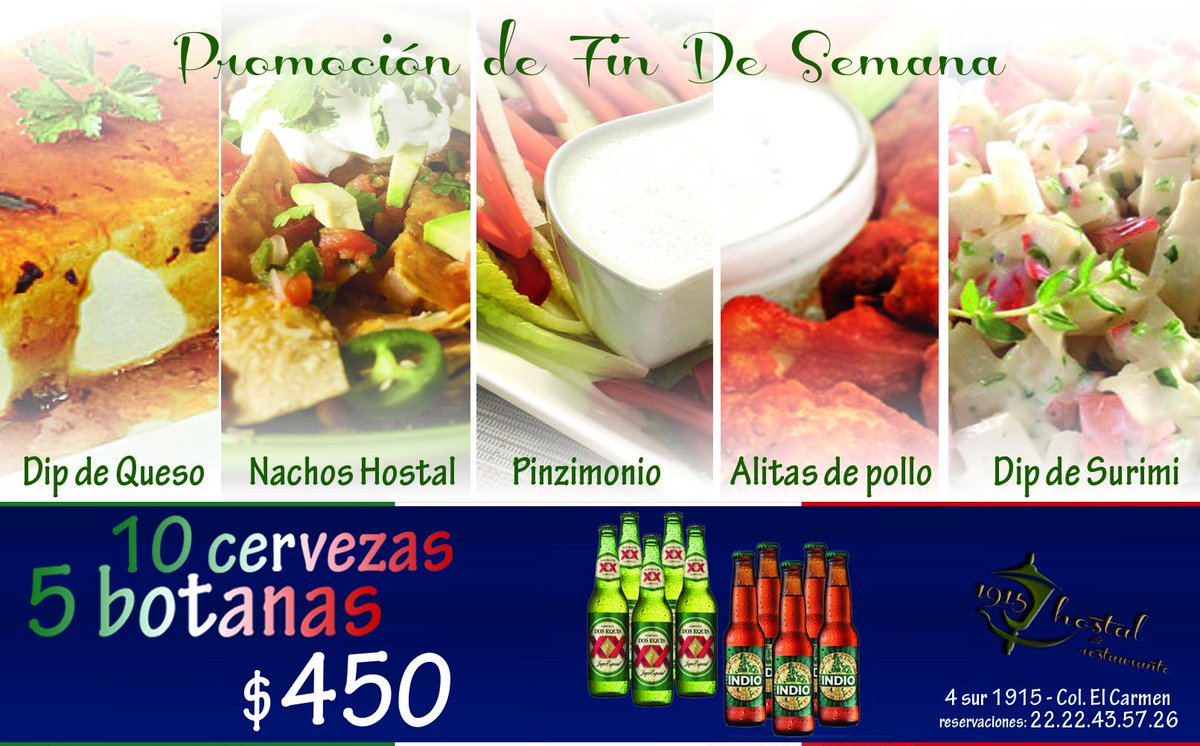 Hostal1915's tweet photo. los esperamos hoy y mañana.
reservaciones: 2.43..57.26 
#futbol #mexico #hostal1915 #comidamexicana #puebladezaragoza http://t.co/gLMgoBtZUV
