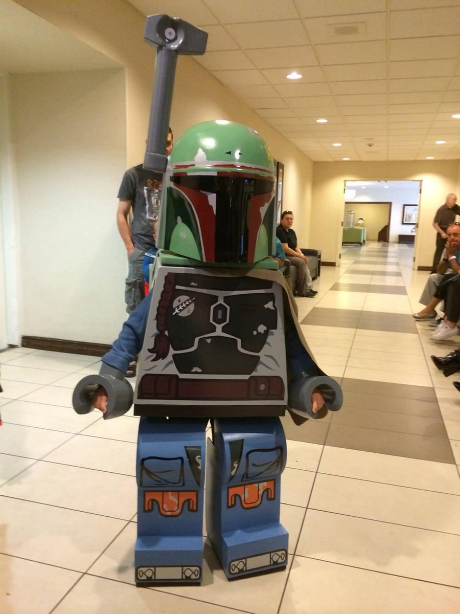 doctorow's tweet photo. Kids’ Boba Fett minifig cosplay #1yrago http://t.co/zh4px7Dfwe http://t.co/EsFi2HxP2w