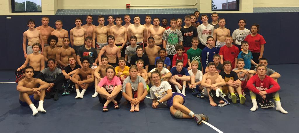 NEUSAWrestling's tweet image. Day 1 in the books at Fargo Camp! These wrestlers are getting after it with open eyes and open ears! #fargo2015
