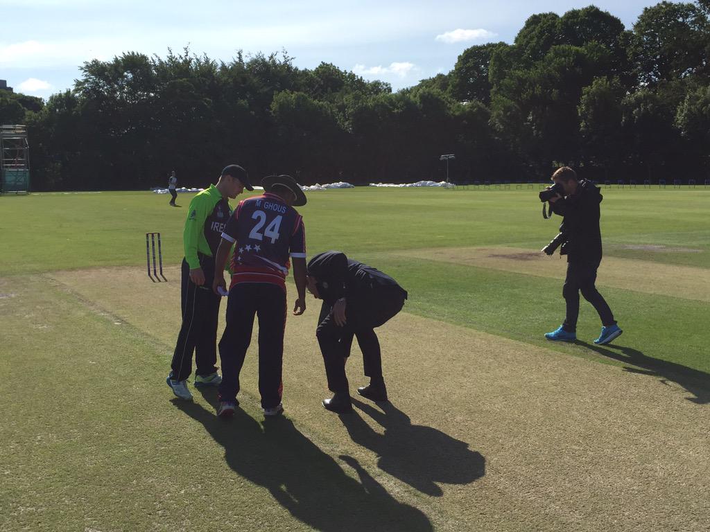 cricketireland's tweet photo. News from the toss is USA have won and will bowl first! Play underway at 10am #wt20q http://t.co/Rhvqvfw5dB