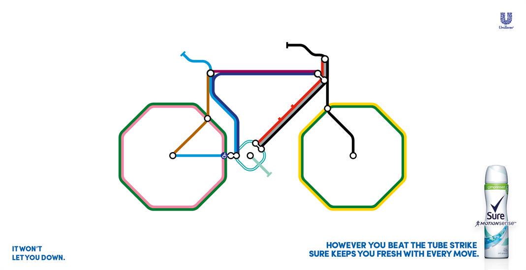 CampaignTechUK's tweet photo. Sure's tactical "Tube strike" ads by DLKW Lowe http://t.co/ockb9HNEyu http://t.co/2fn4jWSZK9