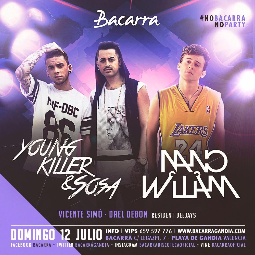 BacarraGandia's tweet photo. Domingo noche en @BacarraGandia con @NanoWilliam_  @YoungKiller94 @officialsosa #LaColegiala http://t.co/8OTUskpM5w http://t.co/a7CnhH8S2f