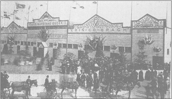 anglosphere's tweet photo. Belfast, 1892: No contradiction between #GSTQ &amp; #ErinGoBragh  Happy #TwelfthOfJuly to everyone in #Ulster #NI #Irish http://t.co/pSPwV7cQCD