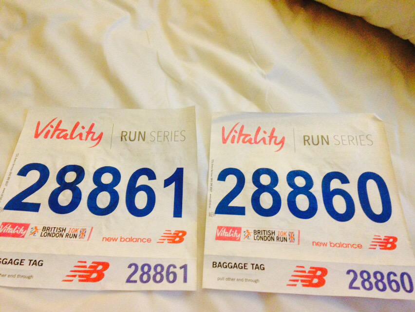 Rob444827's tweet photo. It's an early start here in London for the @TheBritish10k on behalf of @MenieresSociety for the wife and I! http://t.co/zmd27GZpBZ