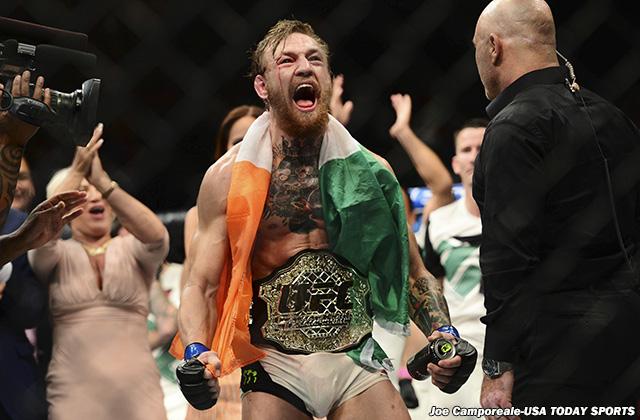 #ICYMI, where have you been? <a href="/TheNotoriousMMA/">Conor McGregor</a> is your new <a href="/ufc/">UFC</a> interim featherweight champ: mmajunkie.com/2015/07/ufc-18…