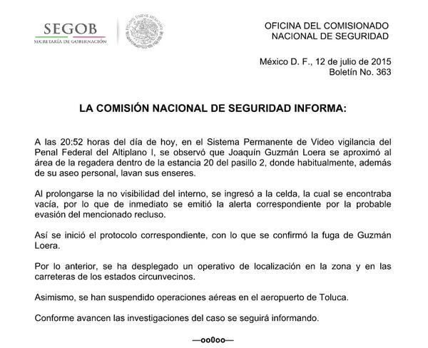 landeruss's tweet image. La Comisión Nacional de Seguridad informa sobre la fuga del #Chapo Joaquín G. L.
Otra vez un informe de su torpezas.
