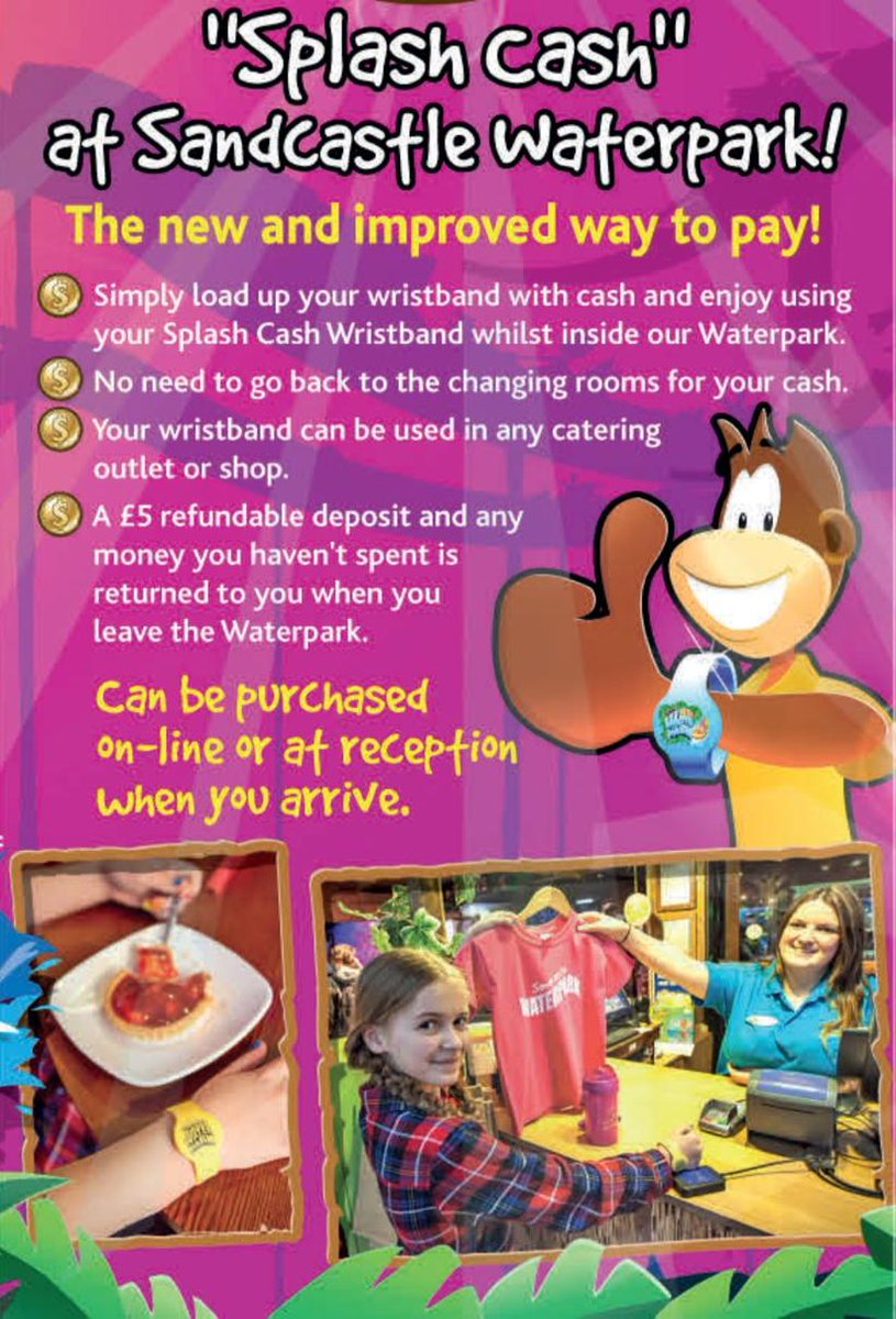 SandcastleWater's tweet photo. #Splashcash the new way to pay at #sandcastlewaterpark #blackpool #waterpark http://t.co/9eghcGXzCv