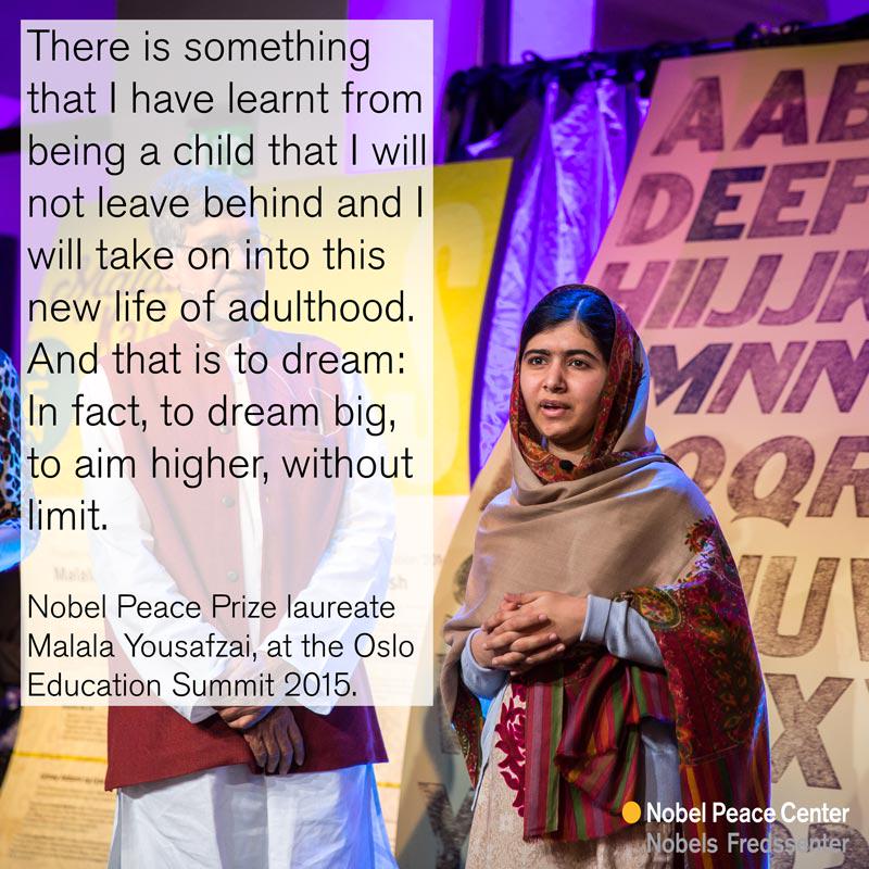 Today Malala Yousafzai becomes an adult, but she\ll never stop dreaming like a child. Happy birthday! 
