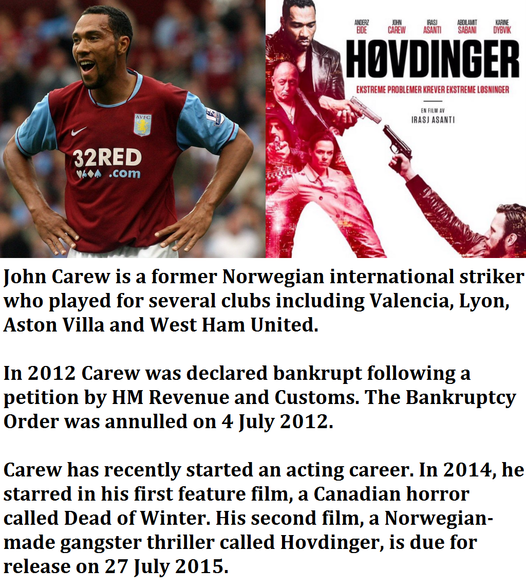 FinishedPlayers's tweet photo. John Carew - He was declared bankrupt in 2012 but has recently started a new career as an actor. http://t.co/iIgxGKzZoG