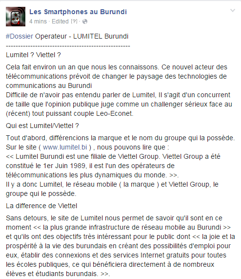 SmartphoneBdi's tweet photo. #Burundi @SmartphoneBdi 
Dossier Operateur : LUMITEL Burundi 

(  @lumitel_burundi  ) http://t.co/e0uYrRyCan