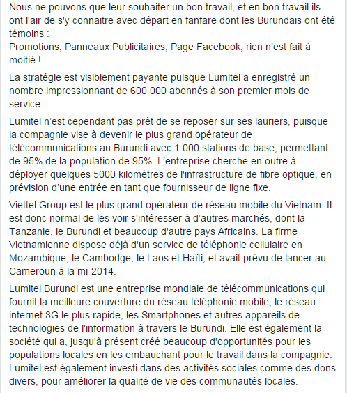 SmartphoneBdi's tweet photo. #Burundi @SmartphoneBdi 
Dossier Operateur : LUMITEL Burundi 

(  @lumitel_burundi  ) http://t.co/e0uYrRyCan