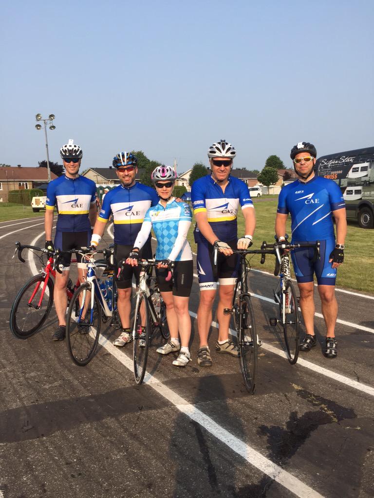 CAE_Inc's tweet photo. Wishing our riders a great day 2! Keep it up! @cameronmckenzie @MarieHLaramee @thedeanfisher @TheQuebecRide #TeamCAE http://t.co/0yBwOMxzau