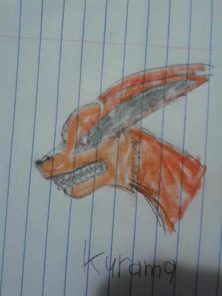fox_record's tweet image. My drawing of the nine tailed fox kurama