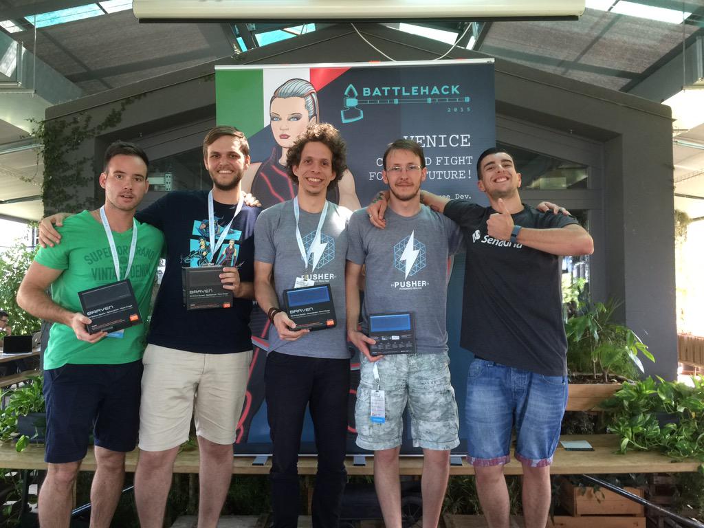 paypaldev's tweet photo. #CleanTree take a second prize from @sendgrid! Well done team #BattleHack http://t.co/aeyUXM4of0