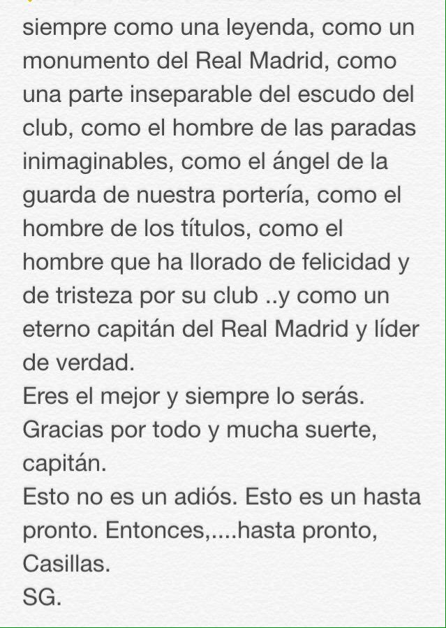 SamarJamal's tweet photo. Una carta para ti, capitán @CasillasWorld #UnaVida #HalaMadrid http://t.co/zx8tIbQesP