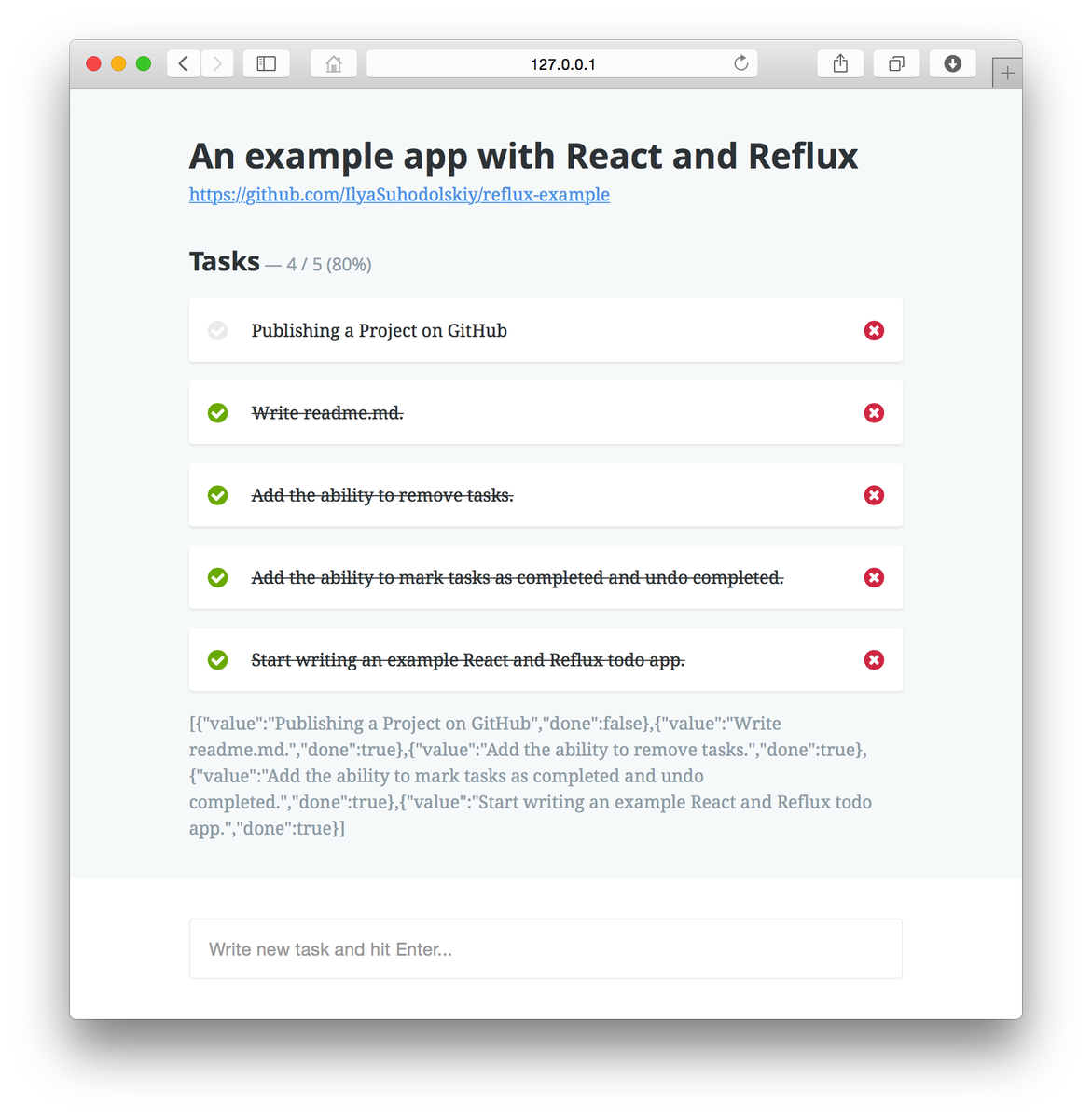 shdlsk's tweet photo. An example app with React and Reflux #reactjs #refluxjs
https://t.co/n54XoqcyvL http://t.co/EEiiOs3Et5