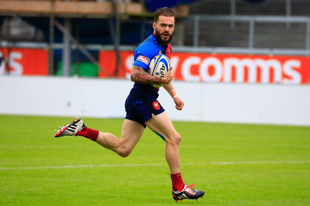 FranceRugby's tweet photo. #France7 Les Bleus sont en finale du tournoi d'#Exeter7s après une victoire 24-5 face à l'Allemagne! http://t.co/8WgYaJtJ3z