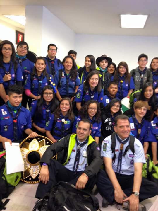 efraimacosta's tweet photo. Mexican Trip 1B departs with the National Scout Chief and President leading. #wsj2015 #scoutsIAR @ScoutsMexico http://t.co/Nh9847v27I