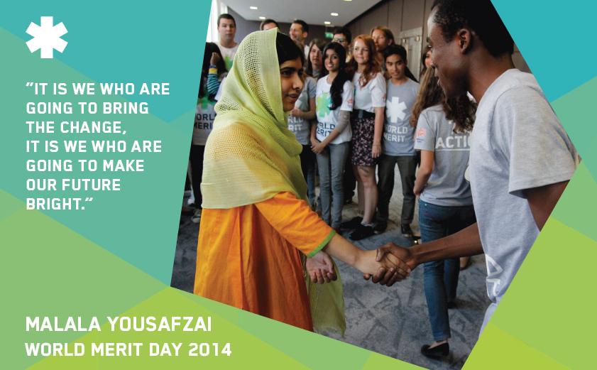Happy birthday to Malala Yousafzai - proud she spoke at World Merit Day 2014:  