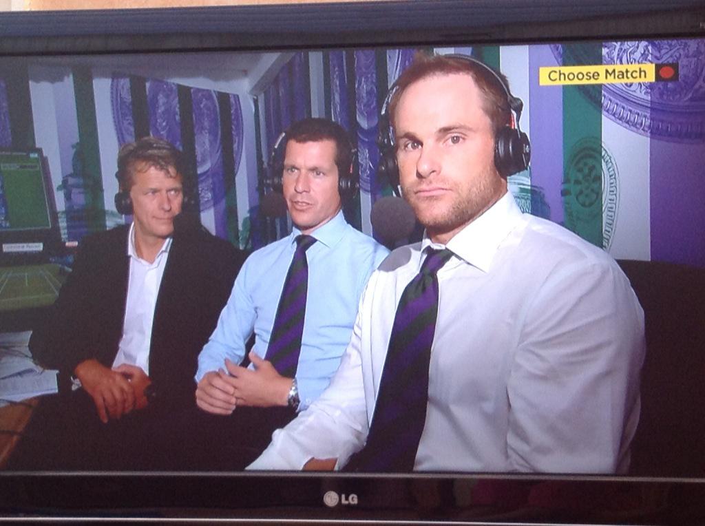 Susanabarrow's tweet photo. @bbctennis loving#Andy Roddick's commentary at #Wimbledon this year http://t.co/jqUhdFEuaK