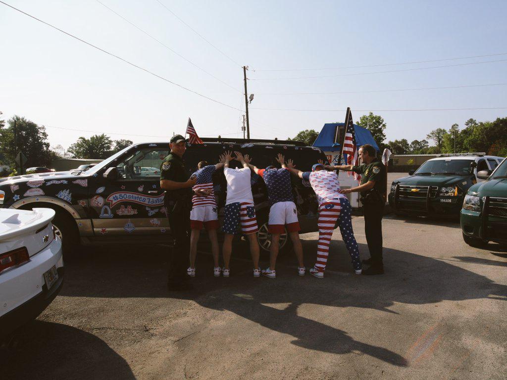 50states7days's tweet photo. Mike Lee said he would get us a police escort in Florida, but.. #floridasheriffs #bailout #bookemdanno #50states7days http://t.co/tHou8JYNsX