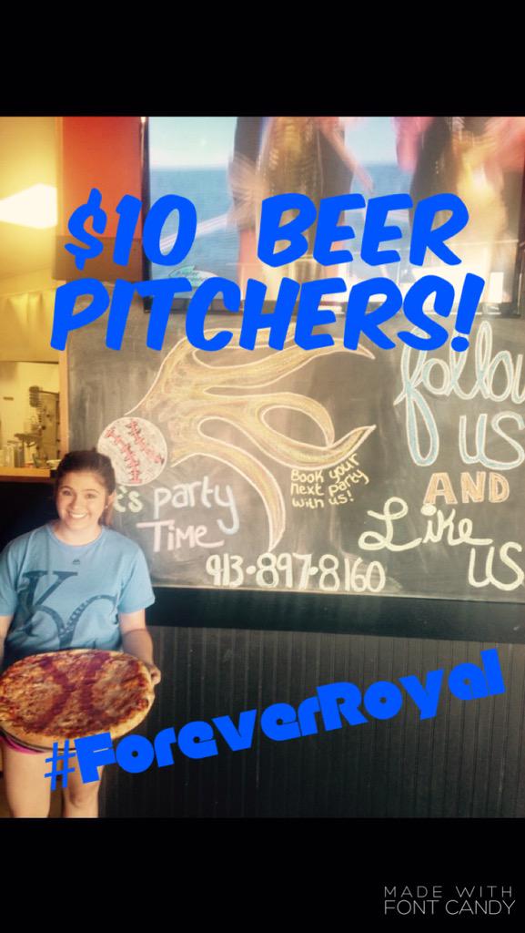 Go <a href="/Royals/">Kansas City Royals</a>! Come watch the game with us at 1:10 and cool off with $10 beer pitchers all day long! #ForeverRoyal