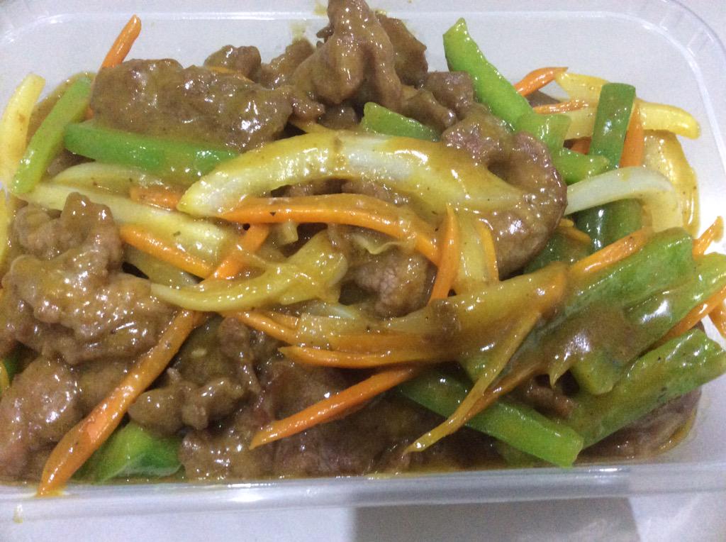 Hi, these are Steamed whole sea bass and Beef in satay sauce.