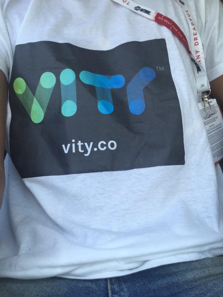 Catch us <a href="/Comic_Con/">Comic-Con International</a> today wearing our colorful <a href="/vitynetwork/">VITY</a> shirts! See you all there!