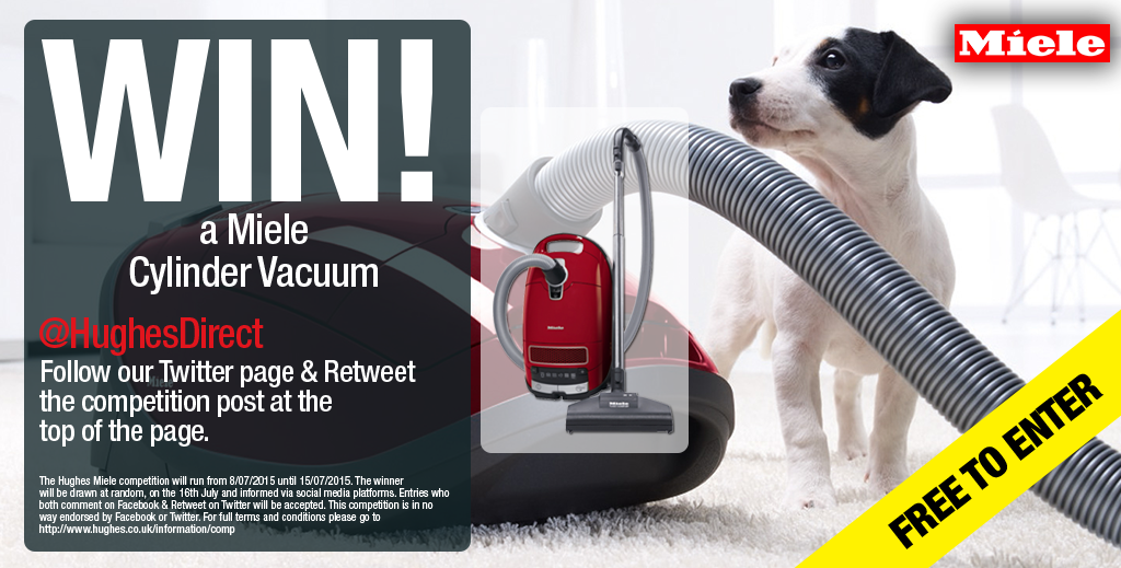 HughesDirect's tweet photo. Remember to enter our @Miele_GB C3 Cat &amp; Dog Cylinder Vacuum competition! Follow us @HughesDirect &amp; RT! Good luck 🍀🎁 http://t.co/fUBDaUWQ4O