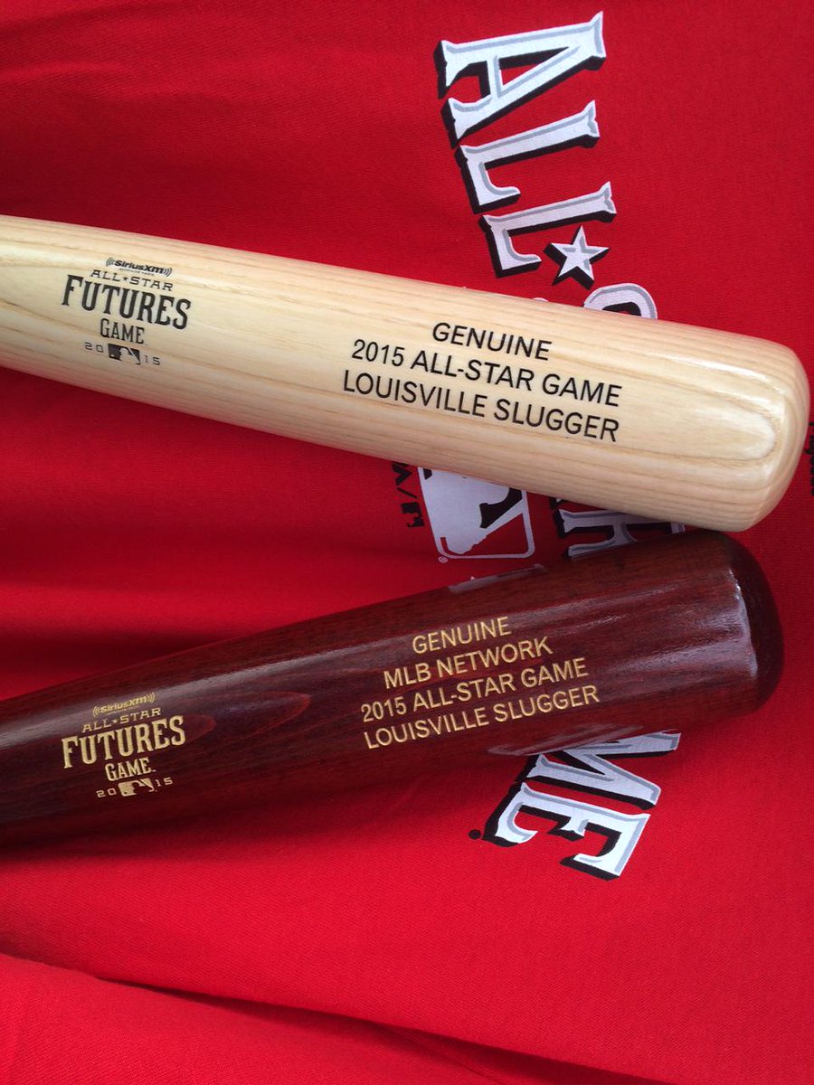 MLBNetwork's tweet image. The bats are heating up at Great American Ball Park! RETWEET for chance at your own @sluggernation #FuturesGame bat!