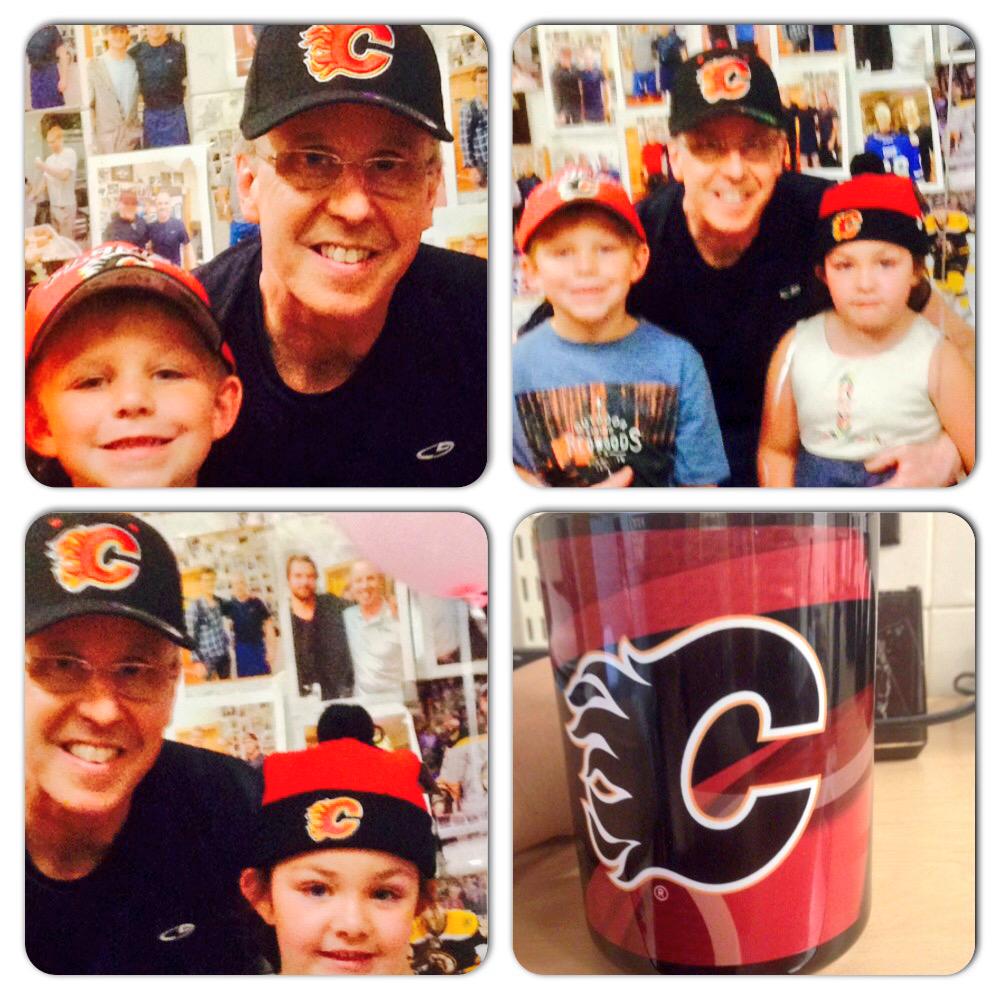 MyVlora's tweet photo. We are @NHLFlames !!! Missing their fav player @dhamilton27 @AngeloPapa3 #goDougiego #thebest #lotsoflovefromBoston http://t.co/bMUcfQq16V