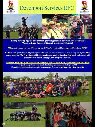 DSRFCGirls's tweet photo. Let's gets some #ladies along this week @sportingblues1 @plymouthrrs @PlymouthCombo @Plymouth_Hour @plymouthcc http://t.co/KEfvTOPdo7