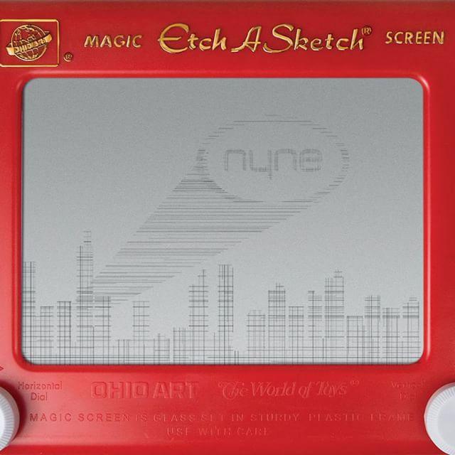 NYNEAudio's tweet photo. Kicking it old school in honor of #EtchASketchDay.  #NYNEAudio #Batman #NYNEAttheMovies http://t.co/0dqHAtd33x