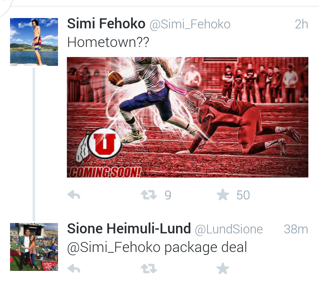 AMarkham_UN's tweet photo. #UteNation, just how big would it be for @Simi_Fehoko &amp; @LundSione to stay home? #AreUaUtahMan #HometownHeroes http://t.co/0MsuKjxGlj