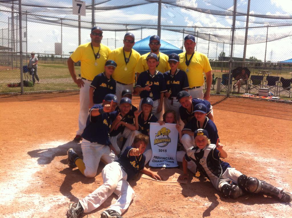 glenesimard's tweet photo. Your @BaseballMB 2015 Mosquito A Provincial Champions Mitchell Brewers. Congrats to Finalists from Swan Valley http://t.co/5yjomaspN7