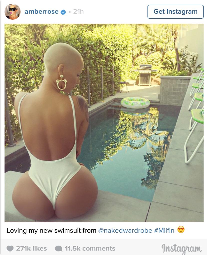 What Men Think on X: Amber Rose's Tiny White Thong Struggles To Keep Up  With Her Curves In Hot New Instagram Pics!  / X