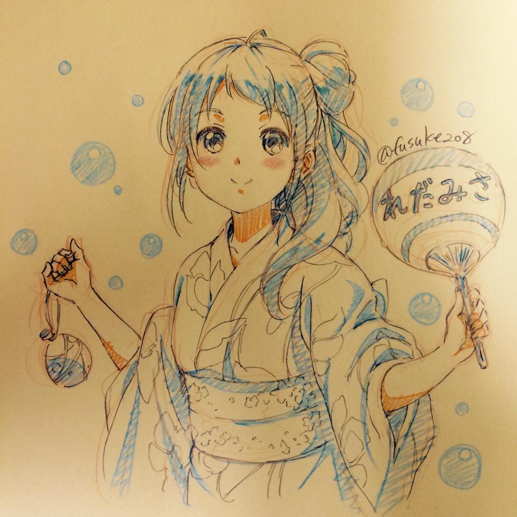 ふうすけ Twitterren 初の艦娘浴衣絵は初期艦の五月雨ちゃんで 艦娘の浴衣絵ください Http T Co Xpefgmxesr