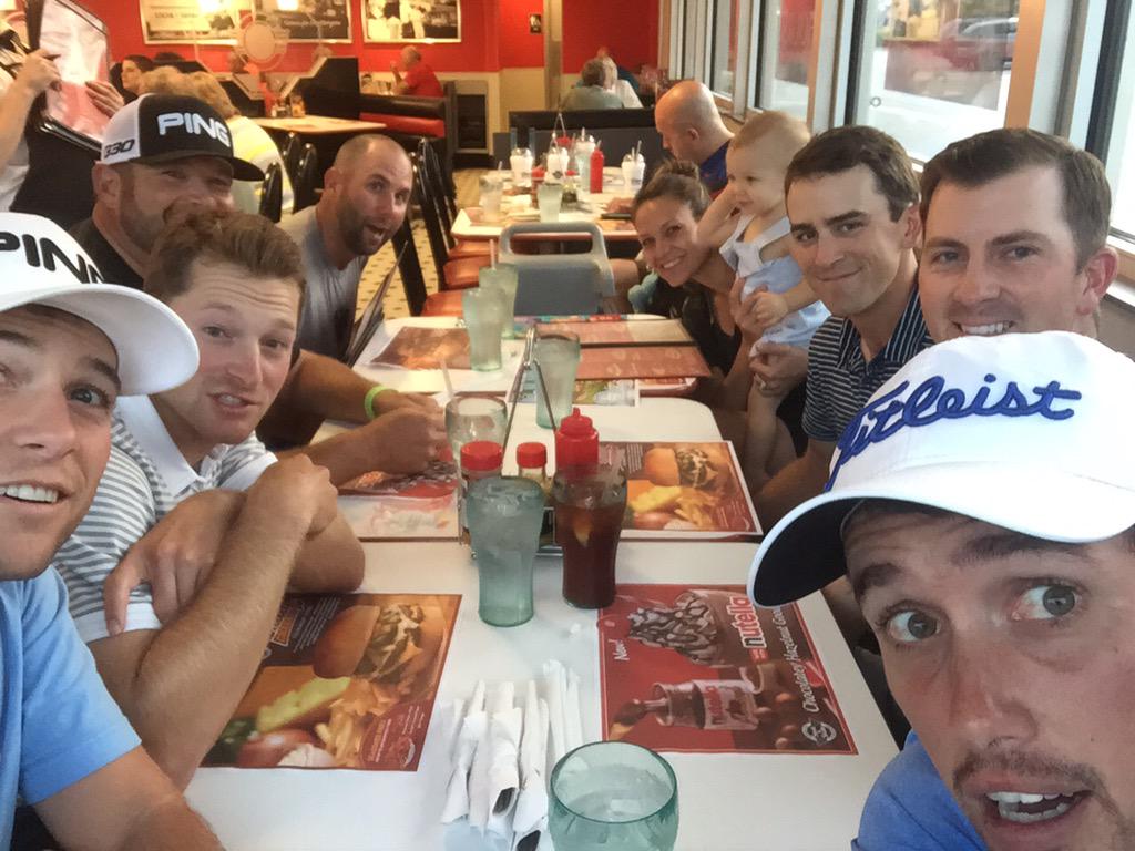 At <a href="/SteaknShake/">Steak 'n Shake</a> w/ <a href="/JasonGore59/">Jason Gore</a> <a href="/LukeGuthrie/">Luke Guthrie</a> <a href="/Scott_Langley/">Scott Langley</a> <a href="/TourCaddieJD/">Josh Dickinson</a> <a href="/4Brian_Cam/">Brian Campbell</a> <a href="/jteater12/">Josh Teater</a> 4 the <a href="/RockfordProAm/">Rockford Pro Am</a>