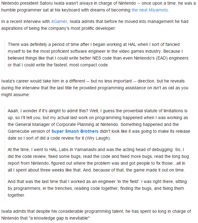 xD1x's tweet image. The venerable Mr Iwata has left an long lasting impression on all of our hearts. As a dedicated smasher, I thank you.