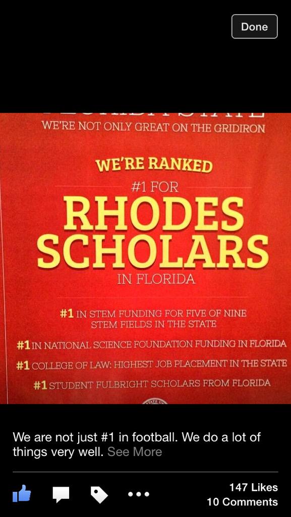 MadisonSocial's tweet photo. What @fsuzeigler has challenged us Noles to do is share why FSU is #somuchmorethanfooball. Saw these once and saved http://t.co/mP6OpQwf43
