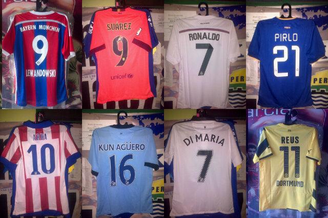 1337Football_st's tweet photo. Jersey season 14-15 + name set "player name",,,dri hrga 80rb jdi 60rb :) (stok byk pilihan ditoko)... http://t.co/sLXHgt08w4