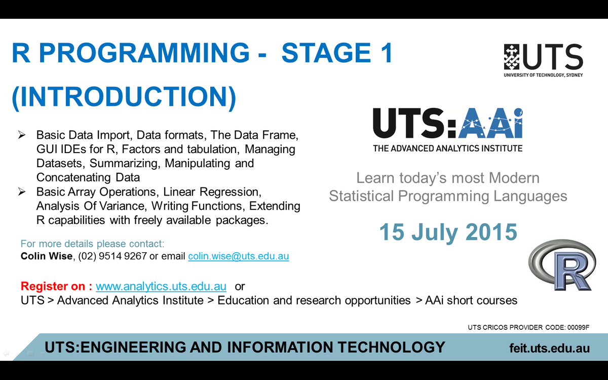 UTSAAiAnalytics's tweet photo. #RProgramming–Stage1(Introduction) #bigdata #DataMining #TextAnalytics #DataScience 
https://t.co/CFdMTfN2wX http://t.co/7CjwoQtJaZ