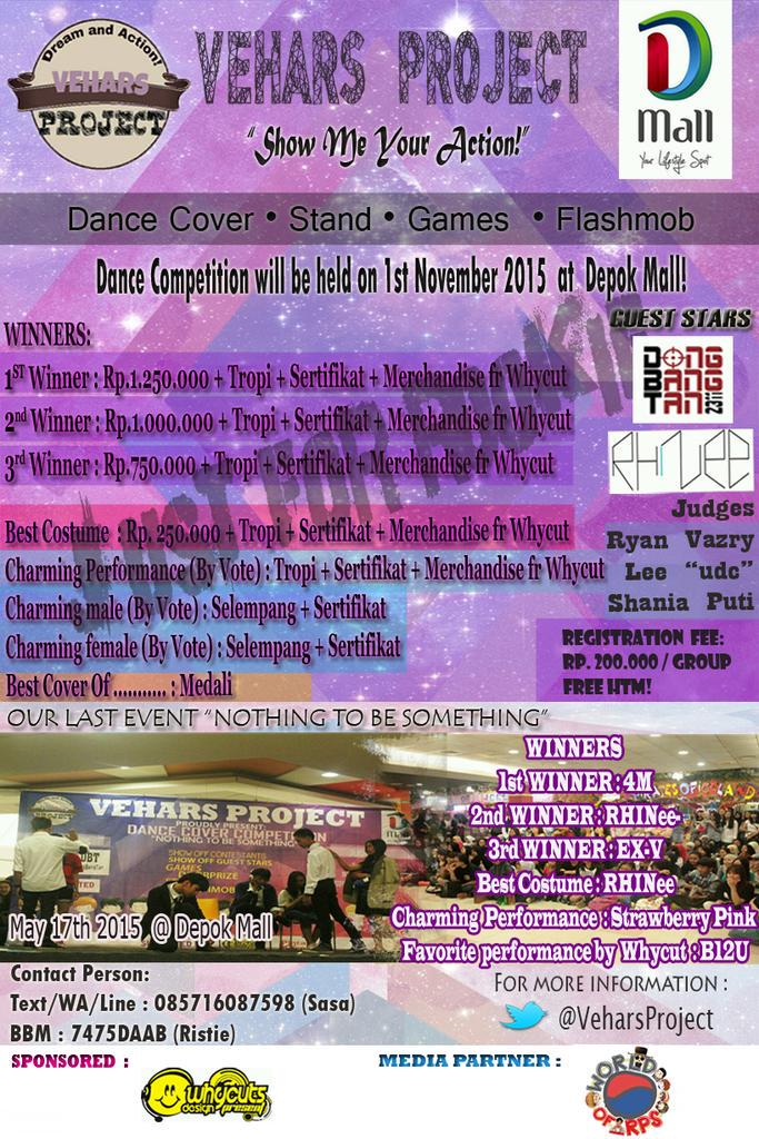 Vehars Project (@veharsproject) on Twitter photo <a href="/ElectricD_DC/">Electric Diamond</a> <a href="/UnknownEnt_10/">UnknownEnt</a> <a href="/LastMinute_DC/">Dance cover 4Minute</a> <a href="/ADream_DC/">A-Dream 에이드림</a> @RexVelvet_DC 2nd event dari vehars project. Join yuk!😄 <a href="/ElectricD_DC/">Electric Diamond</a> <a href="/UnknownEnt_10/">UnknownEnt</a> <a href="/LastMinute_DC/">Dance cover 4Minute</a> <a href="/ADream_DC/">A-Dream 에이드림</a> @RexVelvet_DC 2nd event dari vehars project. Join yuk!😄