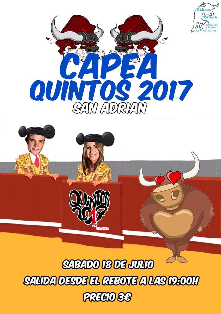 Quintos2017's tweet photo. Y este sábado también toca capea con tus quintos 2017, ¡os esperamos a todos!🐄🎉🎉🎶 http://t.co/J10u4wACrP