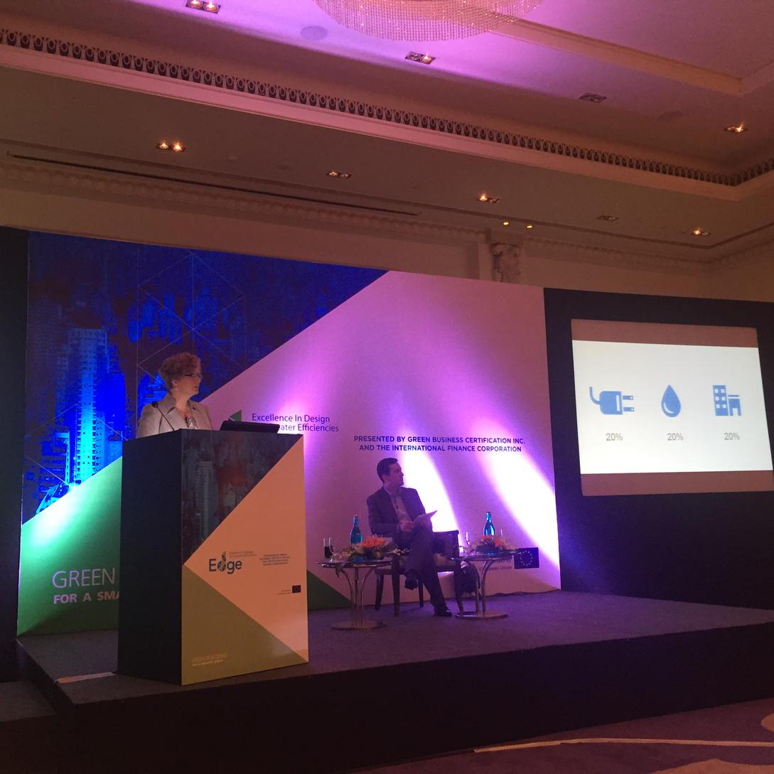 jamiestatter's tweet photo. Technical session of #EDGEbldg launch in Bangalore. EDGE = 20% reduction in energy, water, embedded energy. #GBCI http://t.co/8rmkxjxsVi